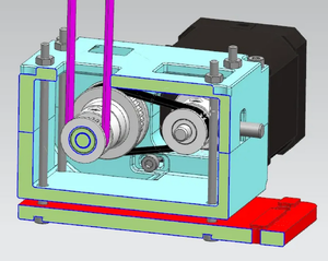 CAD screenshot of XZ gearbox