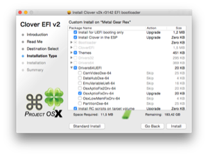 Clover installer settings