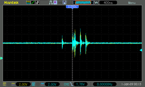 Scope trace of Vcc and RST spikes