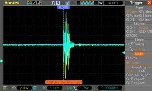 Scope trace of Vcc and RST spikes