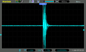 Scope trace of Vcc and RST spikes