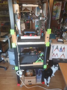 Back of Lack tower with bowden tube