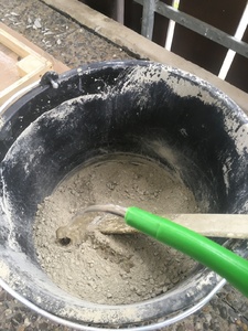 Mixing the concrete
