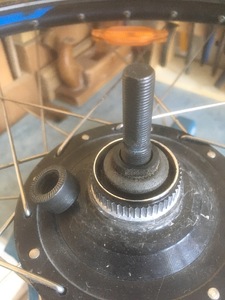 Hub with lock nut removed
