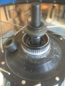 Conical adjustment nut lifter slightly 
