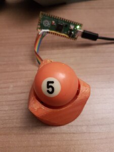 First sensor case prototype, with ball