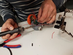 Philipp soldering the switches